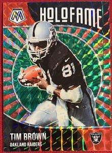 2021 Panini Mosaic - Holofame Tim Brown #17 Green Mosaic Prizm - Picture 1 of 5