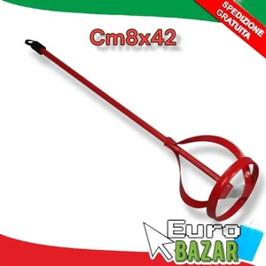 Frusta in acciaio per trapano miscelatore pittura colla utensile impastatrice - Foto 1 di 1