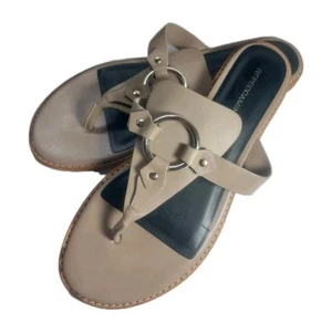 Rebecca Minkoff Sheena Sand Vachetta Leather Thong Sandal Size 7.5 M - Picture 1 of 9