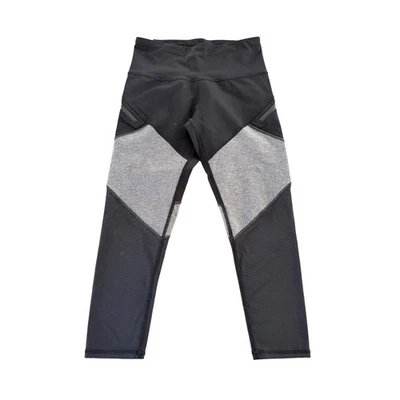 IVIVVA Niñas Talla 14 Negro Gris Bloque de Color Recortado Leggings Atléticos Cremalleras Foto 1 de 4