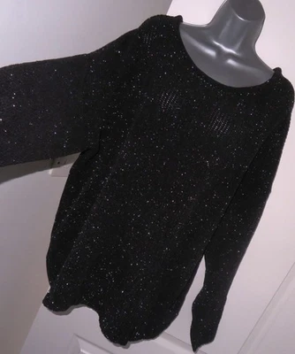✿Ladies YOURS black metallised stretch glitter cable knit jumper size 20✿ - Image 1 of 4
