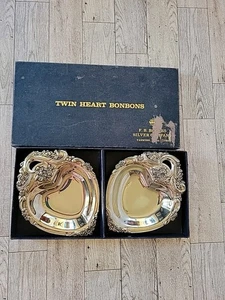 De Colección F. B Rogers Silver Company Doble Corazón Doble Bon Plato EE. UU. BOMBONES Caja - Imagen 1 de 14