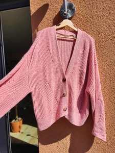 NEUw. Esprit Damen Strickjacke/Cardigan in Gr.L (40-42), Farbe - kräftiges Rosè - Bild 1 von 18