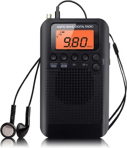 Taschen Tragbares AM FM Radio Mini Radio Digital Tuning Stereo Personal Radio mit - Bild 1 von 9