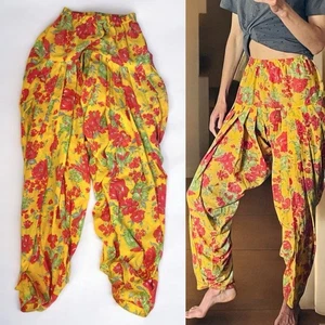 Handmade Boho Floral Harem Pants S Festival Hippie Yoga Zen Free Spirit Vibe - Picture 1 of 8