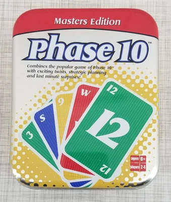 Phase 10 Masters Edition Card Game Fundex Games 2003 Complete w/Tin - Image 1 of 3