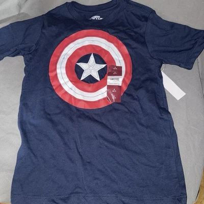 Marvel Captain America Tee T-shirt Boys Small 6 7 NWT 925 - Image 1 of 3