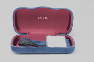 NUEVO GUCCI AZUL TERCIOPELO ESTUCHE GRANDE GAFAS GAFAS GAFAS GAFAS DE SOL ESTUCHE CON TELA  - Imagen 1 de 5