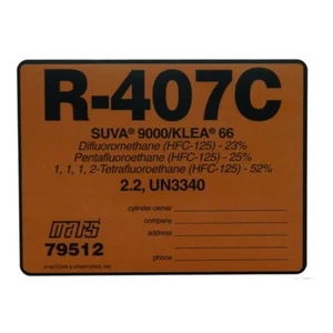 R-407C / R407C Label # 79512 , SOLD EACH - Picture 1 of 2
