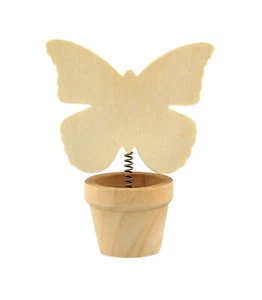 Wooden Flower Pot with Butterfly Clip 7.5 x 4 x 11 cm - Picture 1 of 1