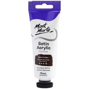 Mont Marte Premium Satin Acrylic Paint - 75ml - Burnt Umber - Picture 1 of 2
