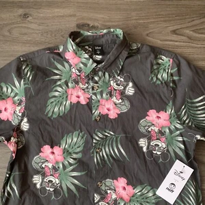 NEW Disney NEFF Mickey Mouse Hawaiian Floral Men Shirt Size Small - Picture 1 of 8