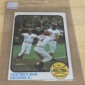 1973 Topps #202 N.L. Playoffs: Fosters Run Decides It Cincinnati Reds - Bild 1 von 6