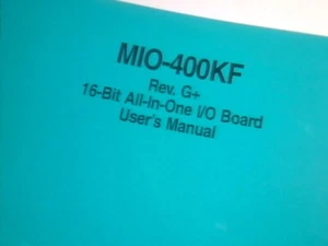 User's Manual Guide - MIO-400KF Rev G+ 16-bit All-in-one I/O Board  - Picture 1 of 3