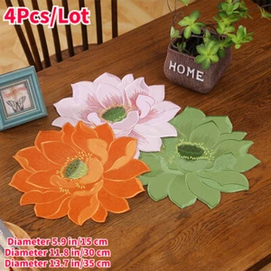 4 pcs Embroidered Placemats Coasters Ethnic Table mats Vase mats Absorbent - Picture 1 of 15