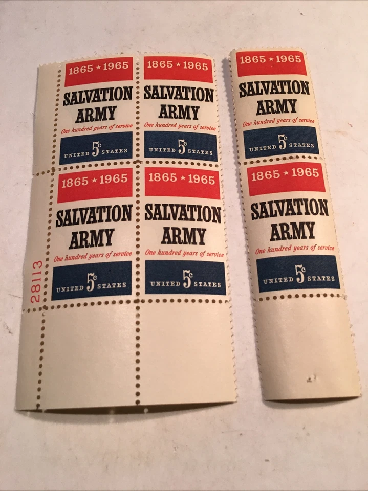 BLOCK OF 4 Salvation Army 5 Cent UNITED STATES POSTAGE STAMPS 1965 - Image 1 of 1
