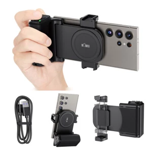 Universal Bluetooth Phone Camera Shutter Hand Grip Holder For iPhone Android IOS - Picture 1 of 8