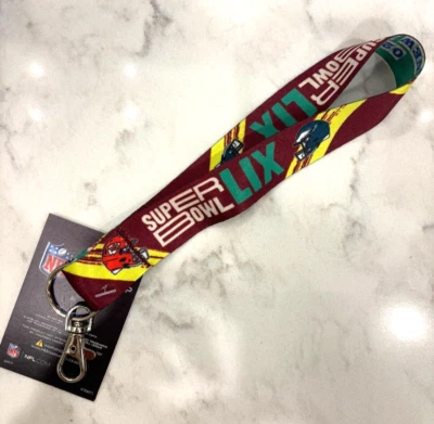 2025 Super Bowl LIX 59 New Orleans-Exclusive KEY STRAP Wrist Lanyard Eagles - Image 1 of 2