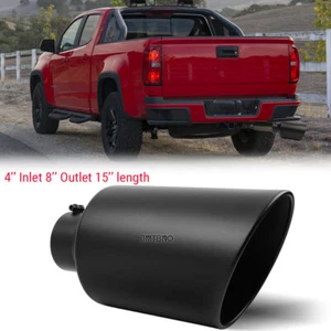 Punta de escape de acero inoxidable para Chevy Colorado Duramax 4" entrada 8" salida 15" - Imagen 1 de 14