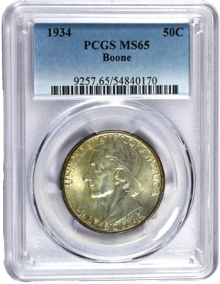 1934 PCGS MS65 Boone Classic Commemorative Half Dollar-Nice Coin!!! - Image 1 of 2
