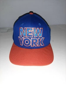 NBA New York Knicks Adidas Snapback Hat Cap Blue Orange - Picture 1 of 7
