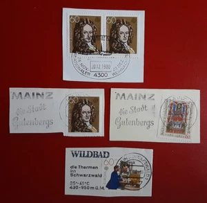 GERMANY Deutsche Bundespost 1979-80 Used On Piece Europa Reichstag Leibniz 4260 - Picture 1 of 2