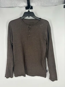 Patagonia Longsleeved Daily Henley 52260 Solid Brown Organic Cotton Herren Small - Bild 1 von 7