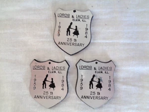 3 Lords & Ladies 25th Anniversary Square Dancing Tags (#6212) - Picture 1 of 5