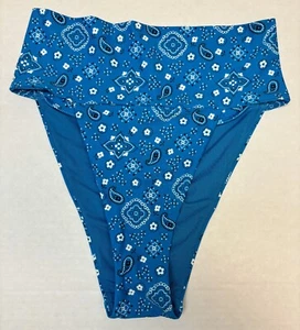 NWT AMERICAN EAGLE AERIE BLUE BANDANA SWIMWEAR (CHOOSE STYLE AND SIZE) - Picture 1 of 7