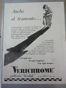 * advertising pubblicita' KODAK VERICHROME ANCHE AL TRAMONTO -- 1932 - Foto 1 di 1