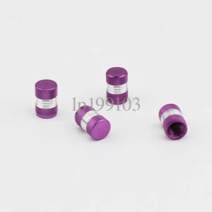 4pcs Purple Aluminum Tire Wheel Rims Stem Air Valve Caps Tire Dust Cover Car - Picture 1 of 4