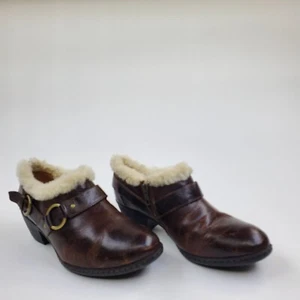 Born Stiefel CITA Damen Größe 10 Stiefelette Lammfell gefüttert braun Leder B70516 - Bild 1 von 9