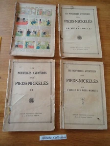 LOT BD ** LES PIEDS NICKELES 2 6 10 11 ancien avant-guerre souple papier - Picture 1 of 8