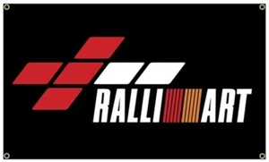 Ralliart Black Flag Banner 60cm x 90cm for Mitsubishi Lancer EVO Colt Aspire NEW - Bild 1 von 8