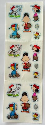 PEGATINAS PANDILLAS SNOOPY PEANUTS de colección SandyLion béisbol madera prisma brillante Foto 1 de 4