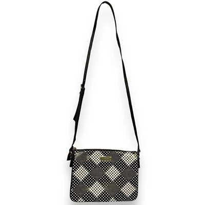Bolso Bandolera Anne Klein Imitación Cuero Para Mujer Negro Blanco Forrado Geométrico Informal Foto 1 de 4