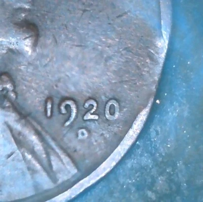 SN538 1920 D Lincoln Wheat Cent Penny Error Clipped Planchet - Image 1 of 4