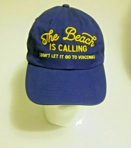 The Beach is Calling.. Embroidered Royal Blue Cotton Twill Adjustable Ball Cap - Picture 1 of 2