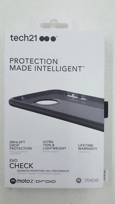 Tech21 Evo Check Case Cover for Motorola Moto Z Droid Smokey Black - Image 1 of 4