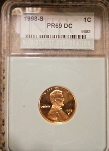 1998-S Lincoln Cent 1c WAM Error PR69 RD DCAM Rare - Picture 1 of 3