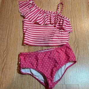 Rufflebutts two piece pink swimsuit set 10 - Picture 1 of 3