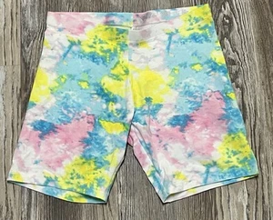 Wonder Nation Girls XL 14/16 Spandex Pull On Biker Style Shorts Tie Dyed Pastel - Picture 1 of 3