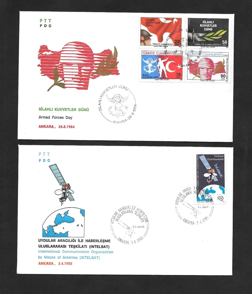 Turkey 1984 Armed Forces and 1985 INTELSAT 2 FDC (R227) - Image 1 of 2