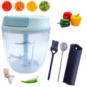 Procesador de alimentos tirado a mano manual de calidad mejorada 900 ml - portátil compacto S... - Imagen 1 de 9