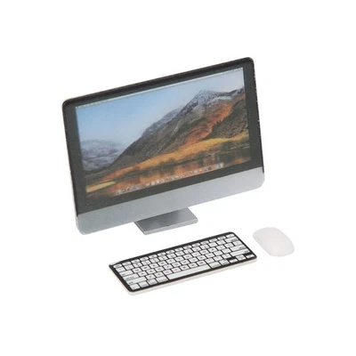 1:12 Miniature Computer Set Screen Keyboard Mouse Simulation Dollhouse Hot - Image 1 of 4