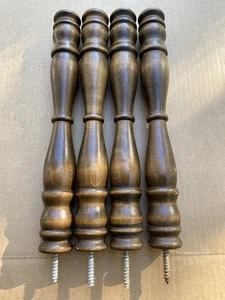 4 Old Solid Maple Wood 14"- Spindle Legs Wood Coffee Table By Gerder #Tin - Picture 1 of 8