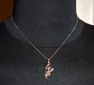 Vintage Lang Holly Hobbie Sterling Silver Necklace & Stainless Steel Charm - Picture 1 of 4