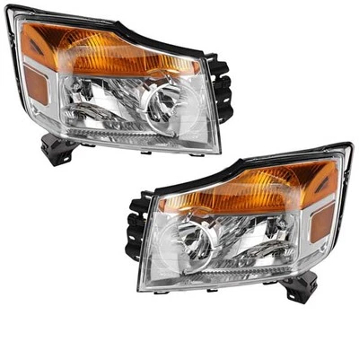 CAPA For 08-15 Armada Halogen Headlight Headlamp Front Head Lamp w/Bulb PAIR SET - Изображение 1 из 4