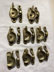 Vintage Window Sash Lock Latch Solid Brass Lot Of 8 Pairs Heavy Craftsman Style - Picture 1 of 2