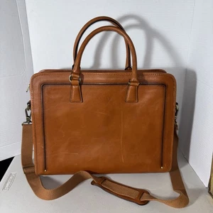 Maletín de cuero Banuce mensajero portátil bolsa de trabajo, marrón - Imagen 1 de 10